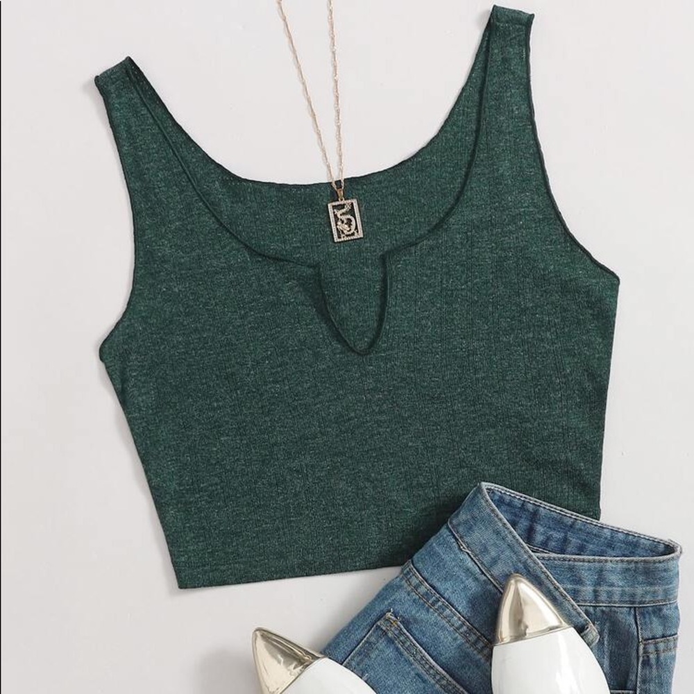 Shein notch neck crop
